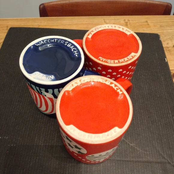 Vintage Waechtersbach Ceramic Mug Set Of 3 - Picture 3 of 12